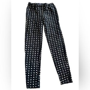 GAP Kids Black leggings with White and silver sparkle Heart Design